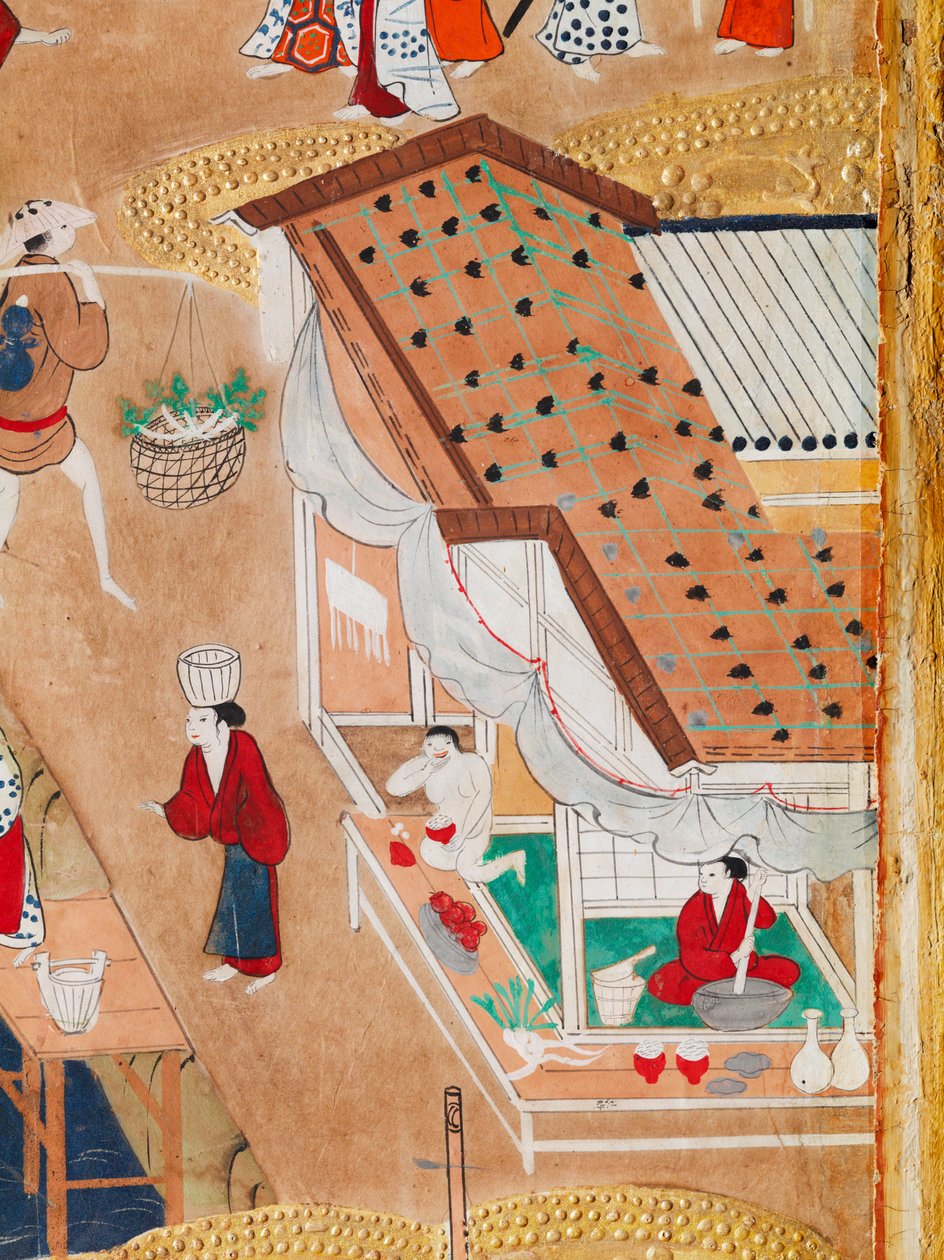 Osakazu Byobu - Paravent japonais à huit panneaux (peinture) - Japanese School