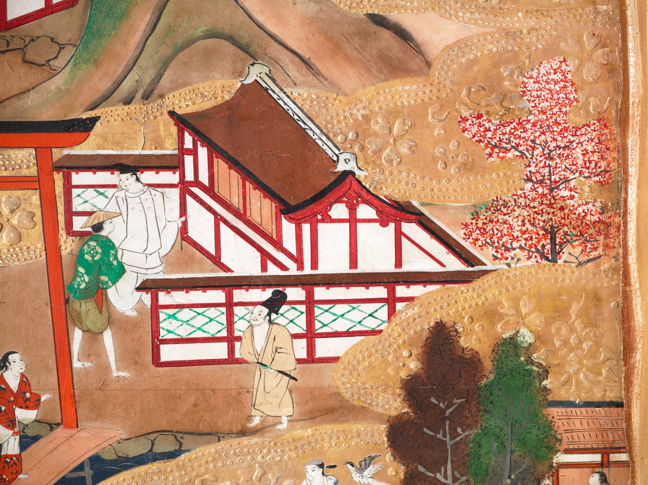 Osakazu Byobu - Paravent japonais à huit panneaux (peinture) - Japanese School