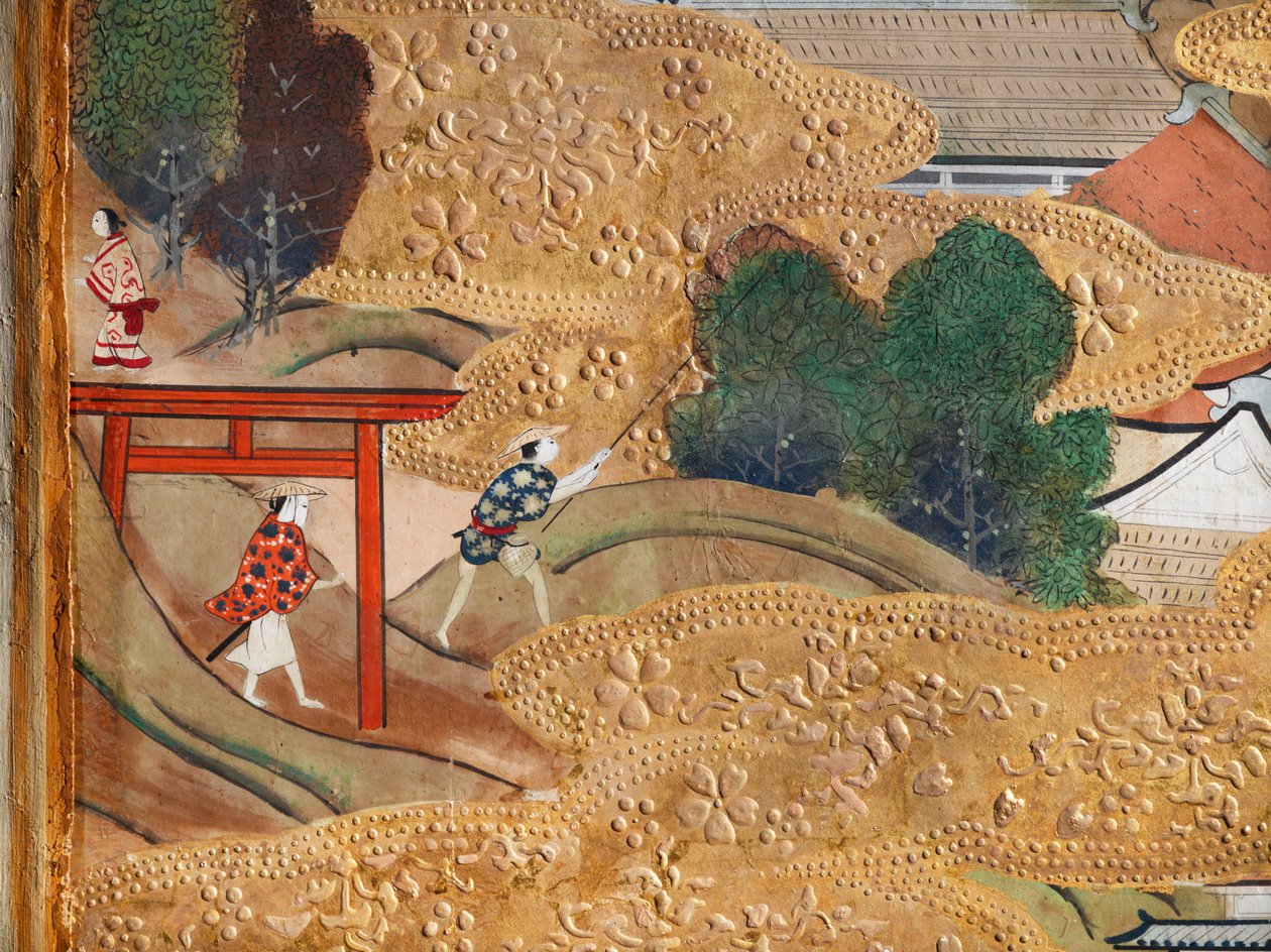 Osakazu Byobu - Paravent japonais à huit panneaux (peinture) - Japanese School