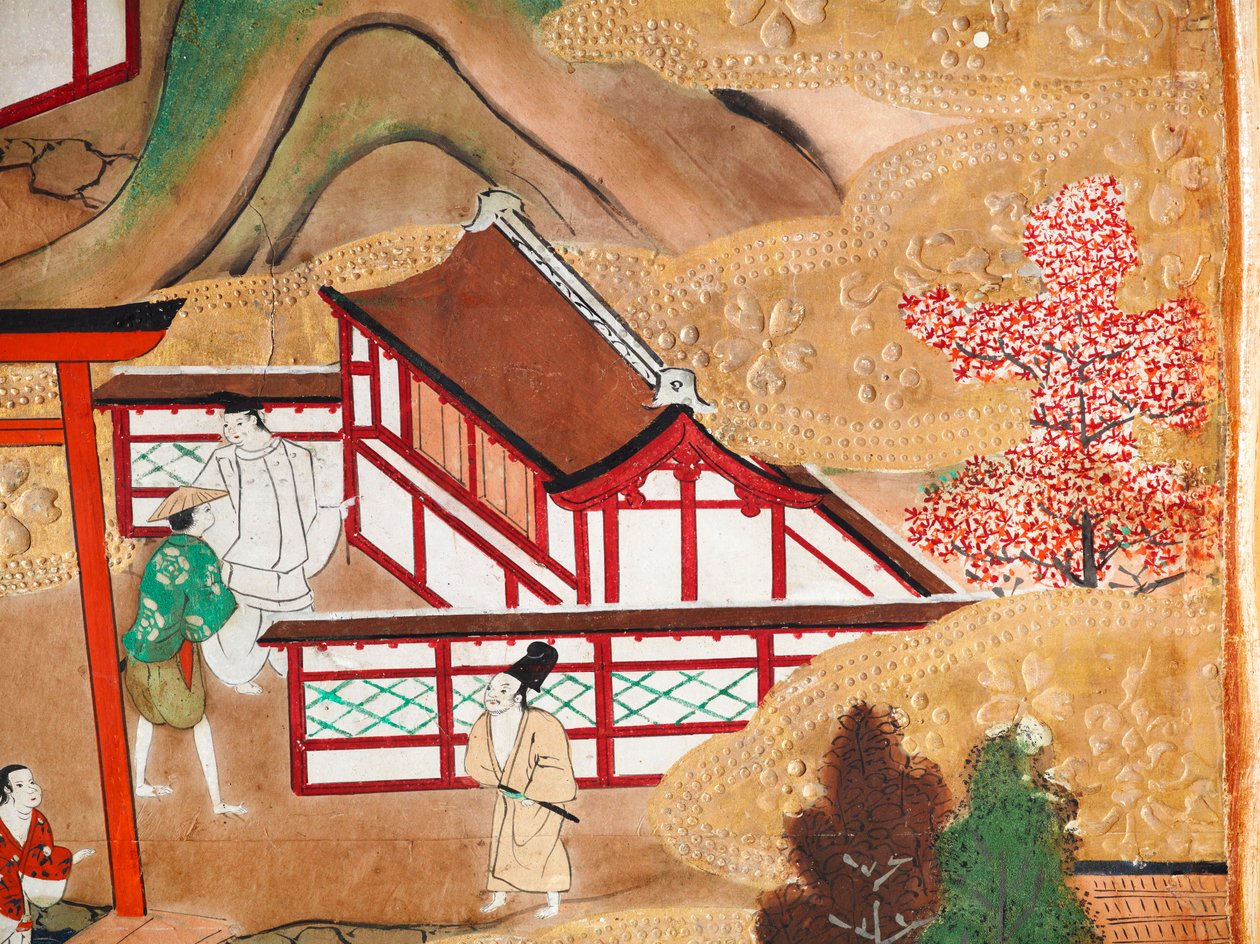 Osakazu Byobu - Paravent japonais à huit panneaux (peinture) - Japanese School