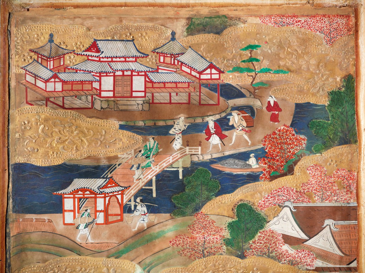 Osakazu Byobu - Paravent japonais à huit panneaux (peinture) - Japanese School
