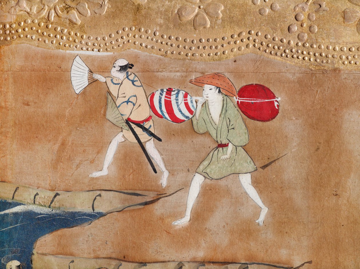 Osakazu Byobu - Paravent japonais à huit panneaux (peinture) - Japanese School