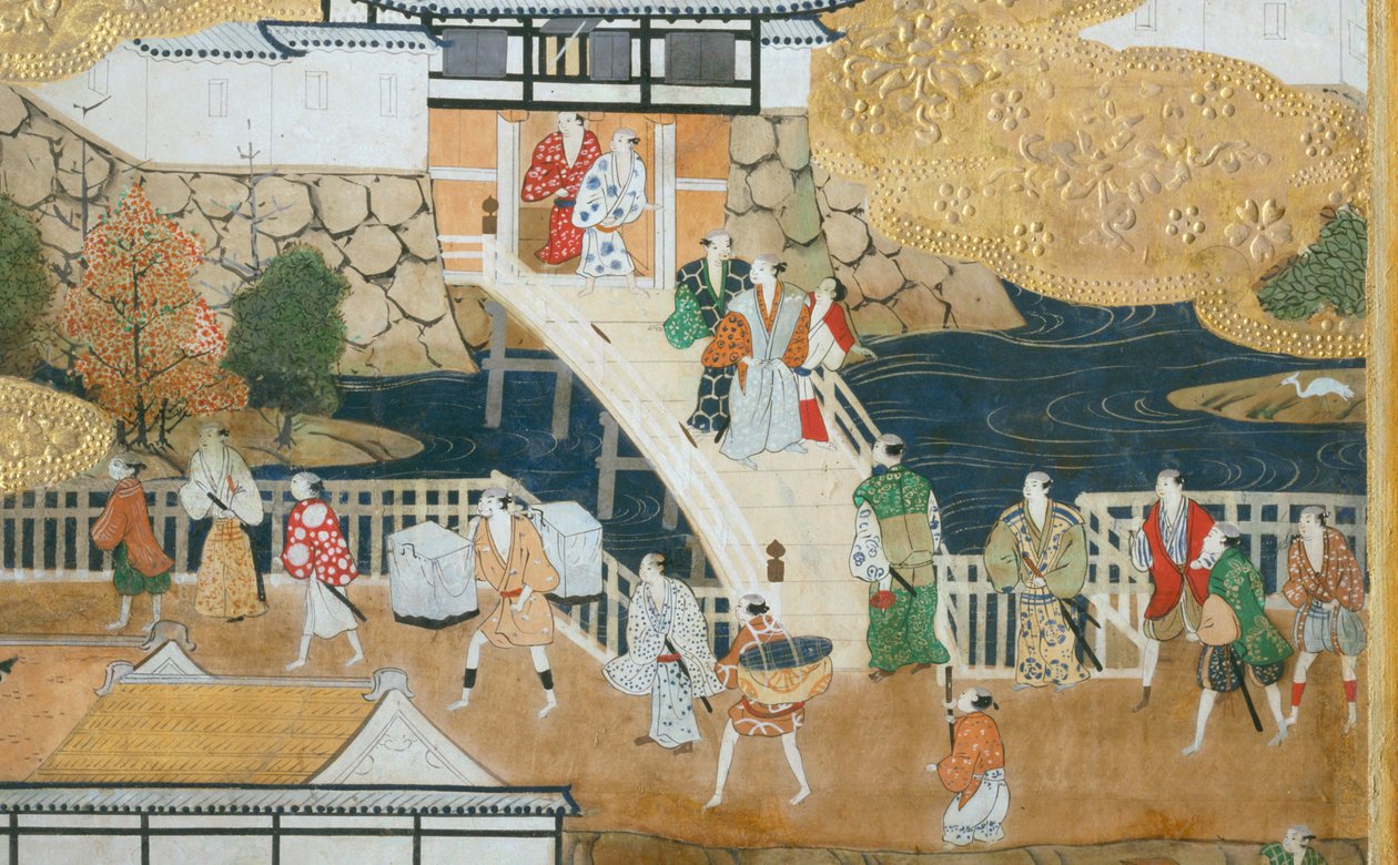 Osakazu Byobu - Paravent japonais à huit panneaux (peinture) - Japanese School