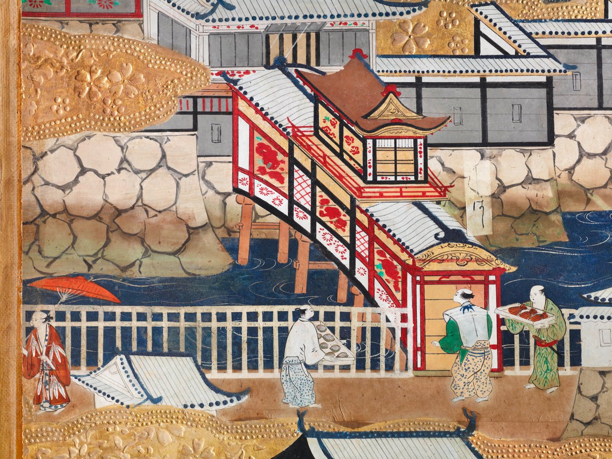 Osakazu Byobu - Paravent japonais à huit panneaux (peinture) - Japanese School