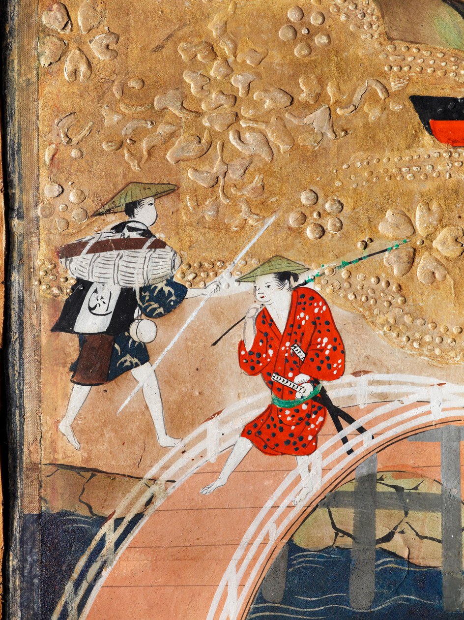 Osakazu Byobu - Paravent japonais à huit panneaux (peinture) - Japanese School