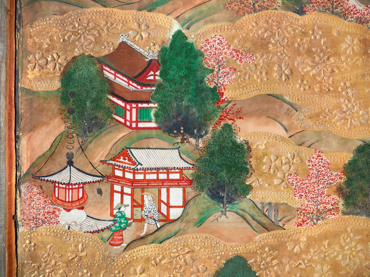Osakazu Byobu - Paravent japonais à huit panneaux (peinture) - Japanese School