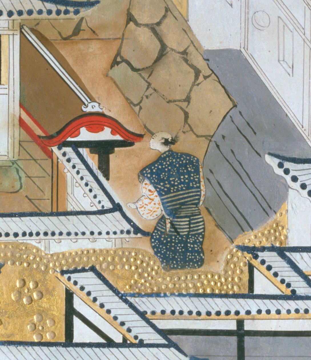 Osakazu Byobu - Paravent japonais à huit panneaux (peinture) - Japanese School