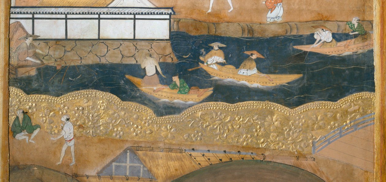 Osakazu Byobu - Paravent japonais à huit panneaux (peinture) - Japanese School