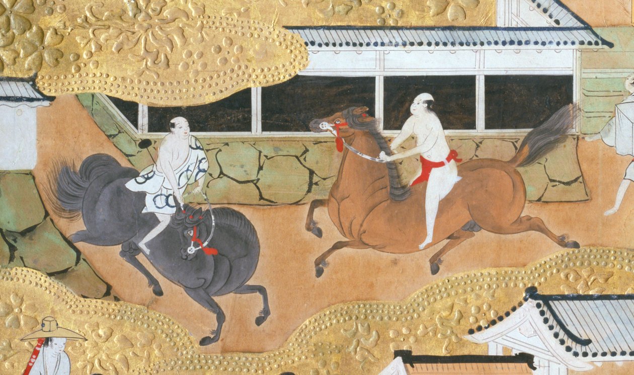 Osakazu Byobu - Paravent japonais à huit panneaux (peinture) - Japanese School