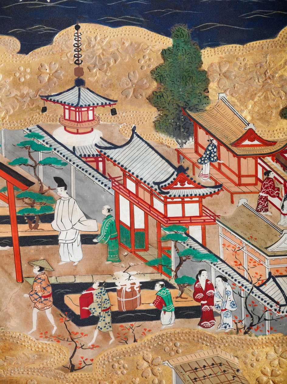 Osakazu Byobu - Paravent japonais à huit panneaux (peinture) - Japanese School