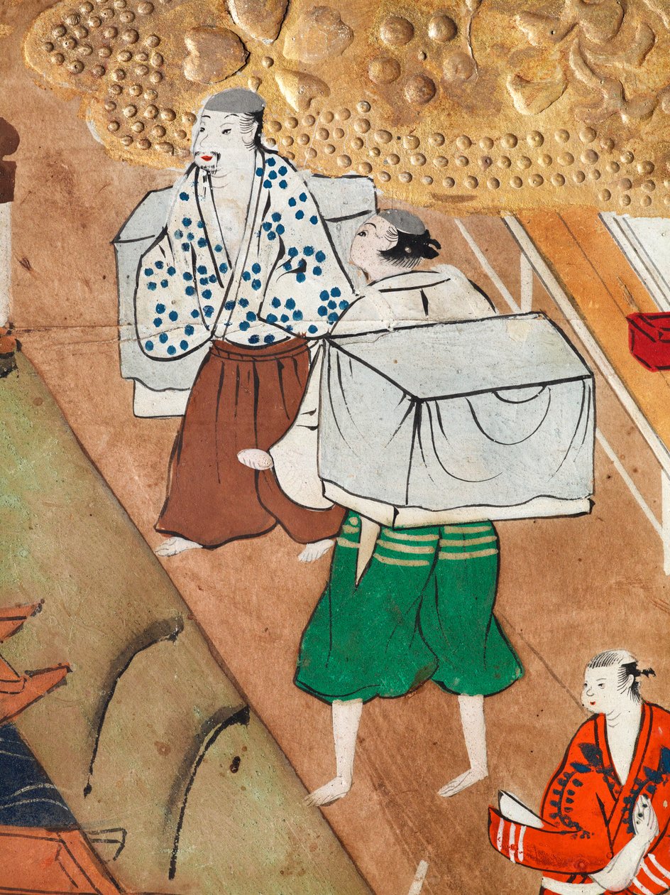 Osakazu Byobu - Paravent japonais à huit panneaux (peinture) - Japanese School