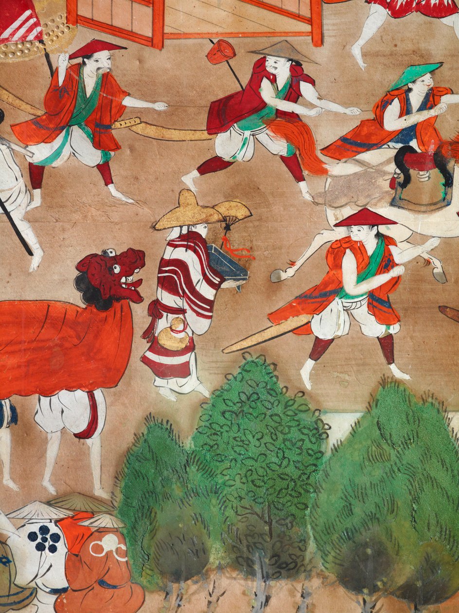 Osakazu Byobu - Paravent japonais à huit panneaux (peinture) - Japanese School