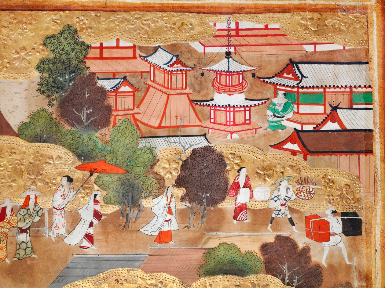 Osakazu Byobu - Paravent japonais à huit panneaux (peinture) - Japanese School