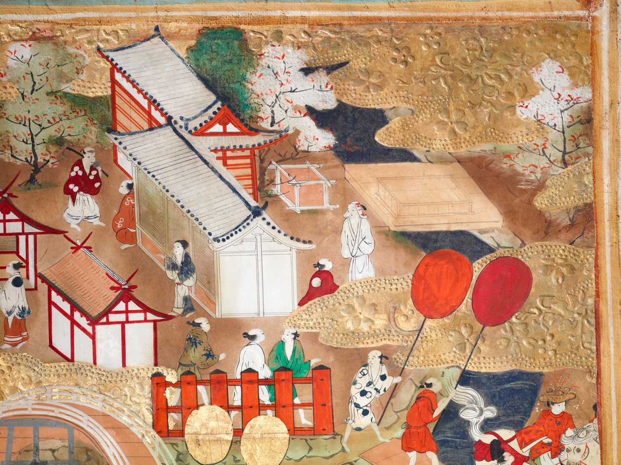 Osakazu Byobu - Paravent japonais à huit panneaux (peinture) - Japanese School