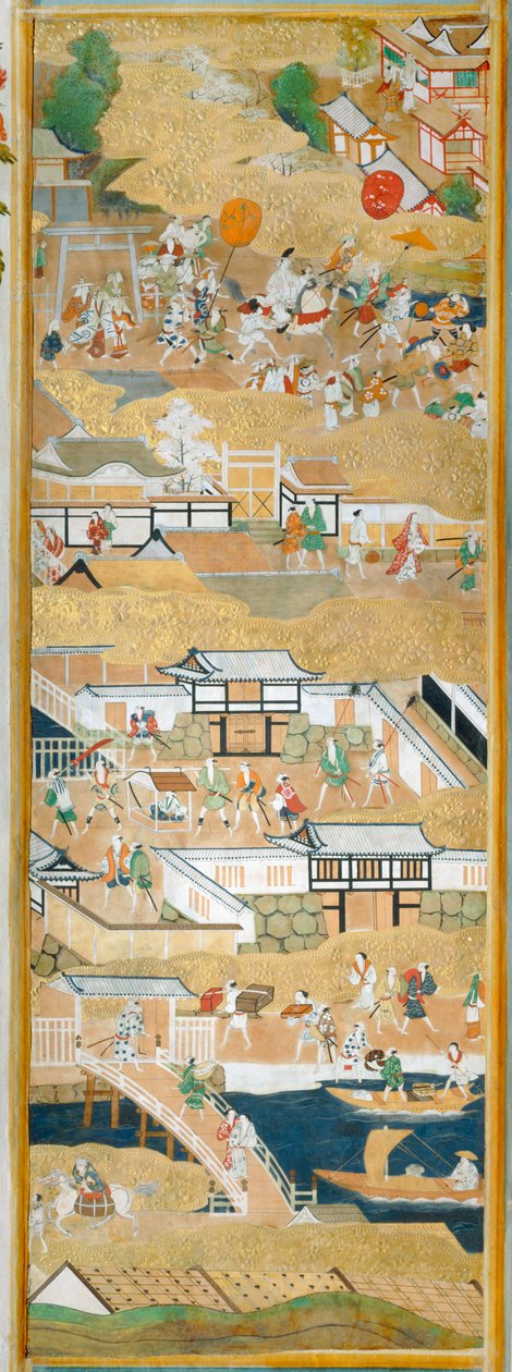 Osakazu Byobu - Paravent japonais à huit panneaux (peinture) - Japanese School