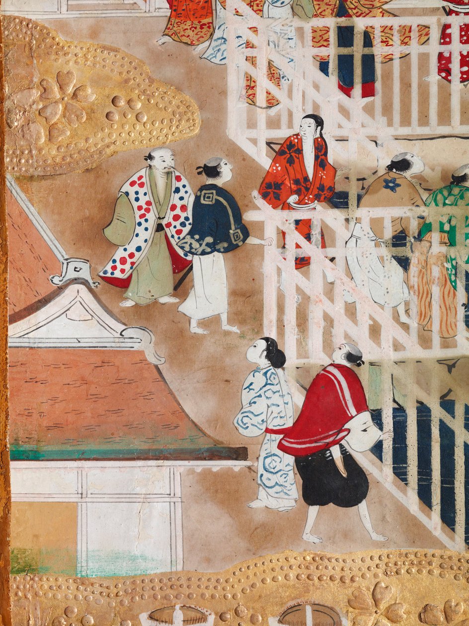 Osakazu Byobu - Paravent japonais à huit panneaux (peinture) - Japanese School