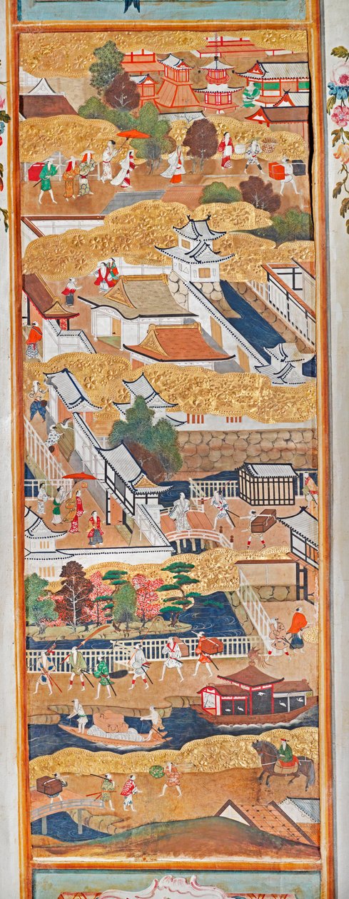 Osakazu Byobu - Paravent japonais à huit panneaux (peinture) - Japanese School