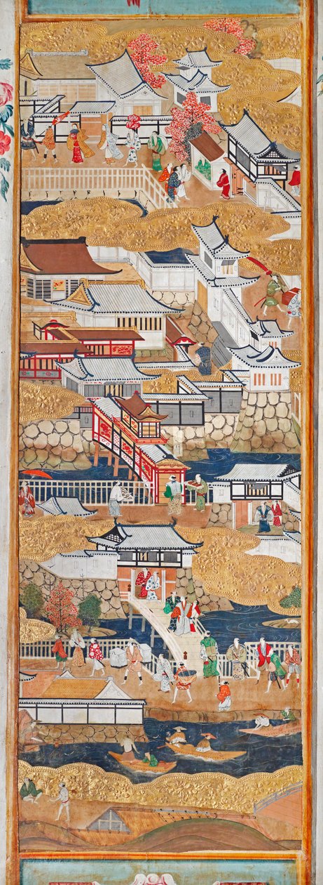Osakazu Byobu - Paravent japonais à huit panneaux (peinture) - Japanese School