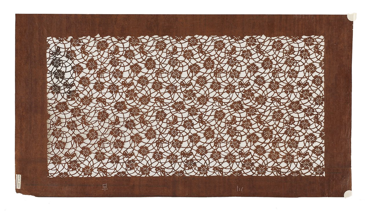 Pochoir en papier (katagami), fin du 19e siècle - Japanese School