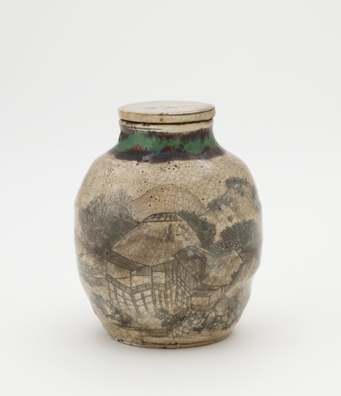 Pot à thé pour sencha, avec couvercle assorti, pot à thé (sencha tsubo) - Japanese School