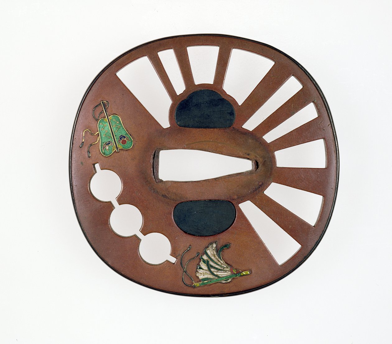 Tsuba décoré de ventilateurs - Japanese School