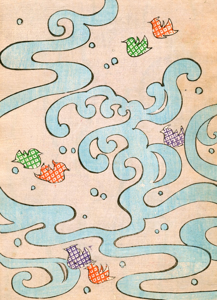 Gravure sur bois en couleur d