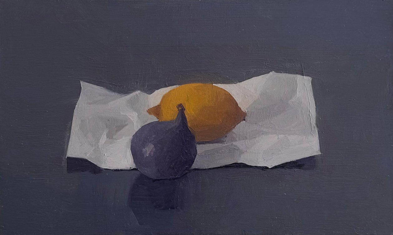 Figue et citron, 2016 (huile sur bois de tilleul) - Jason Line