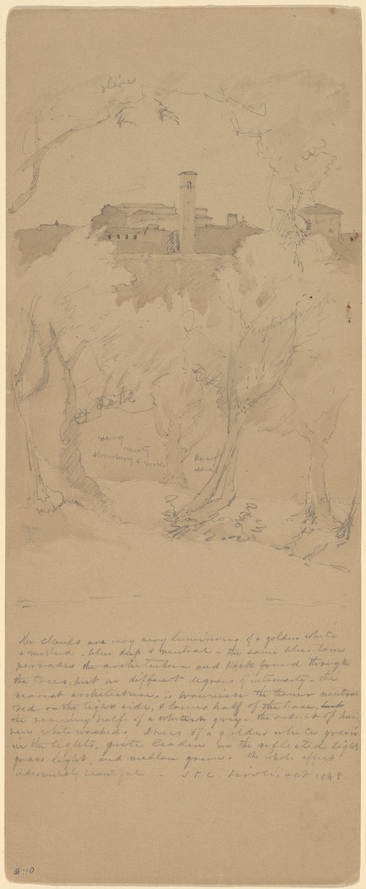 Vue à travers les arbres à Tivoli (recto) - Jasper Francis Cropsey