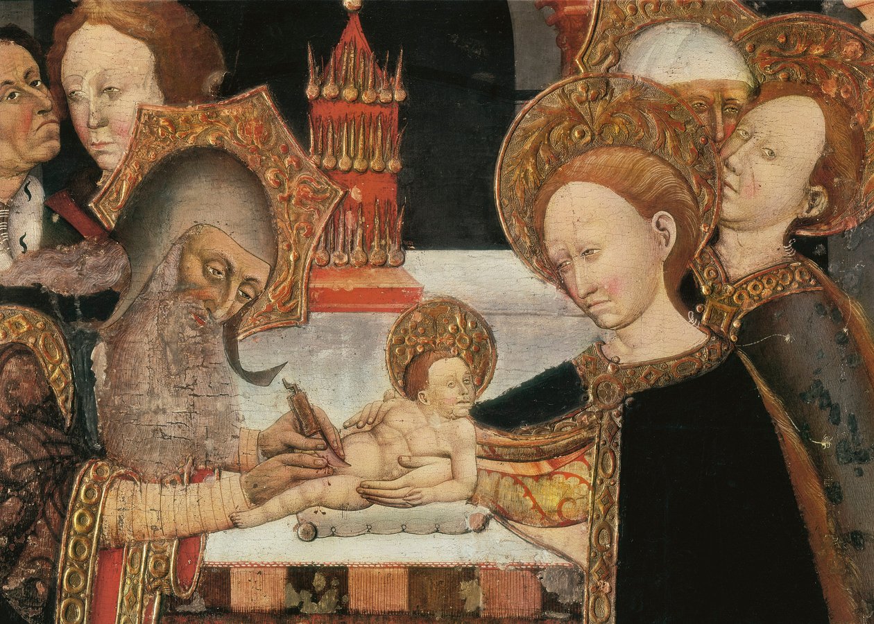 La circoncision du Seigneur. Détail du retable de la vertu de Jaume Ferrer II, école catalane (détail) - Jaume Ferrer