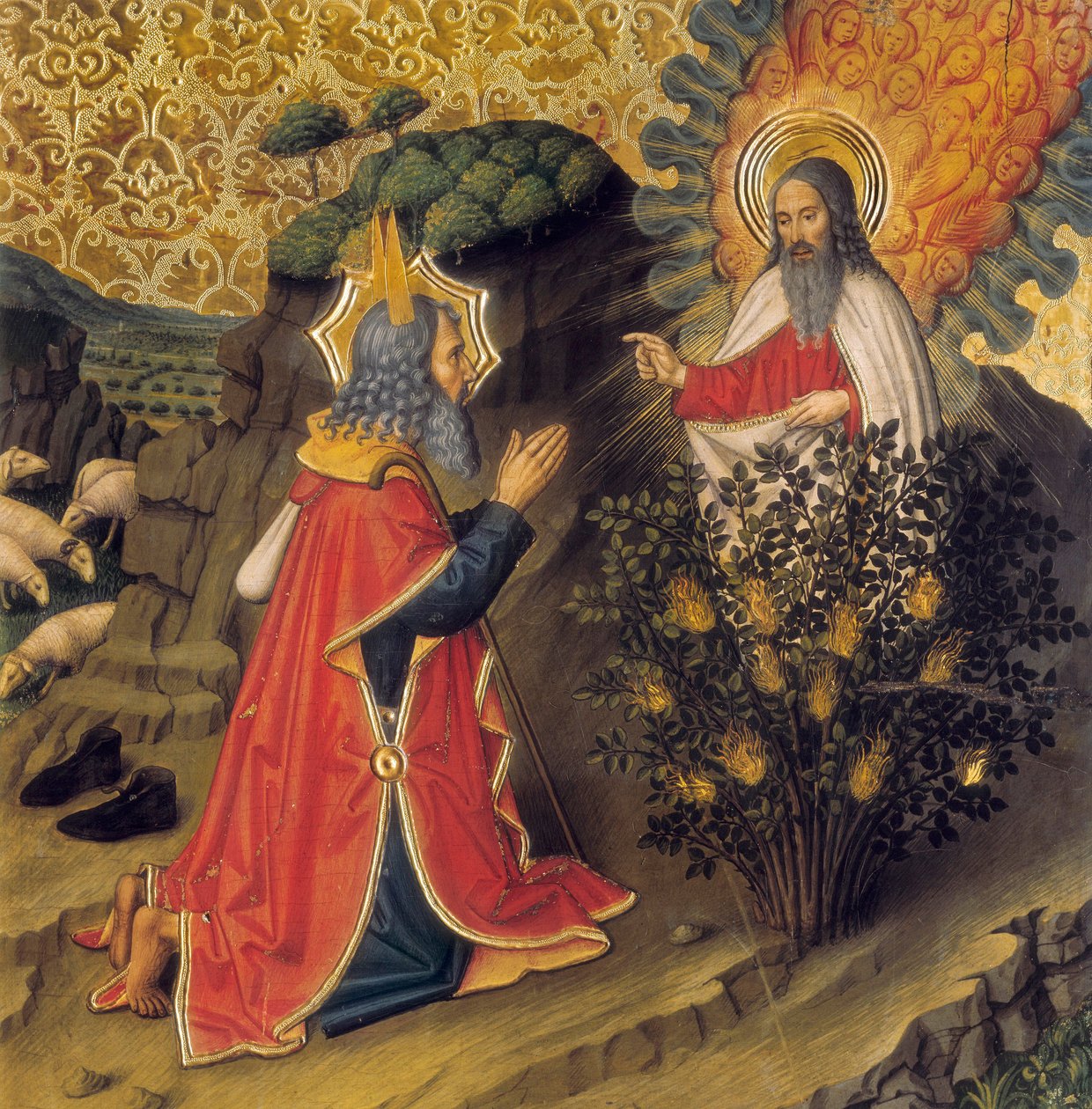 Moïse et le buisson ardent - Jaume Huguet