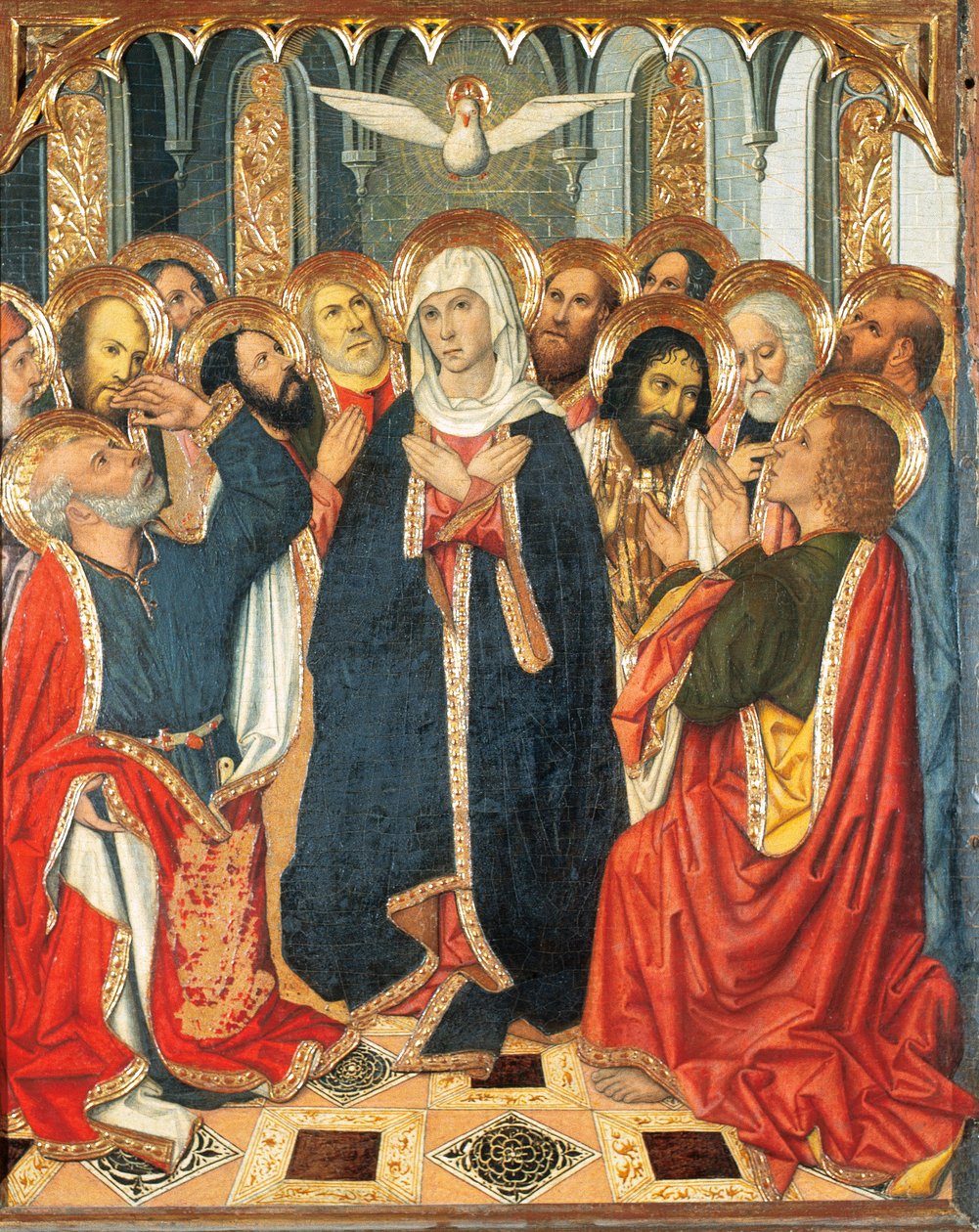 Table de la Pentecôte. Du Retable du Connétable du Portugal (1464-1465). Peinture sur bois. Par Jaume Huguet (1414-1492). XVe siècle - Jaume Huguet