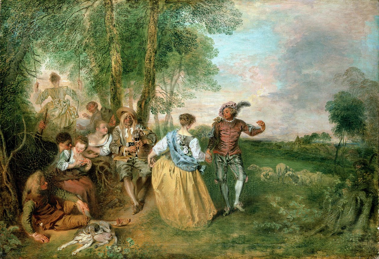Les Bergers - Jean Antoine Watteau