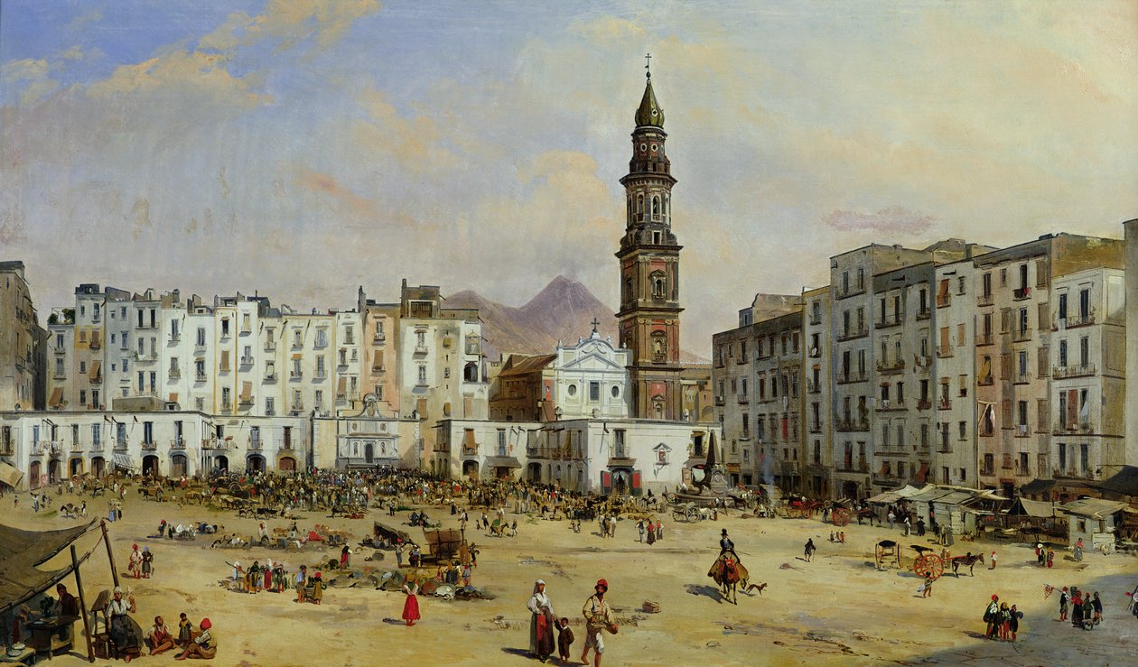 Piazza Mazaniello, Naples - Jean Auguste Bard