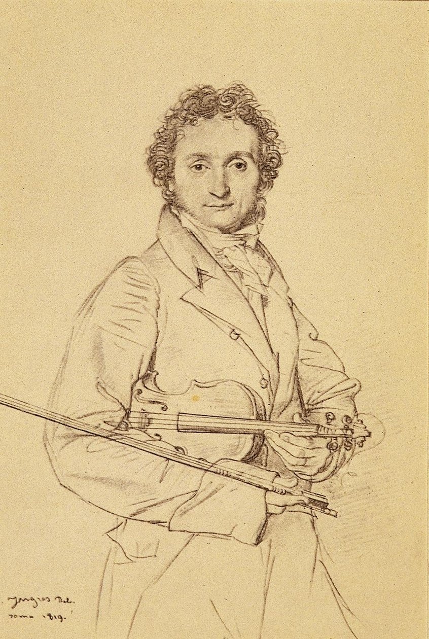 Portrait du violoniste Paganini - Jean Auguste Dominique Ingres