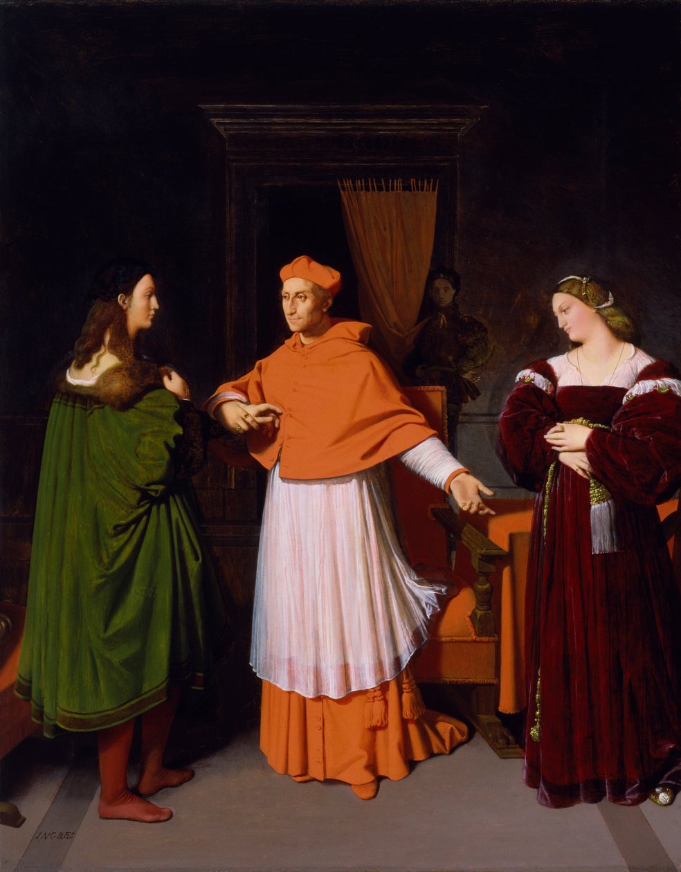 Les fiançailles de Raphaël et la nièce du cardinal Bibbiena - Jean Auguste Dominique Ingres