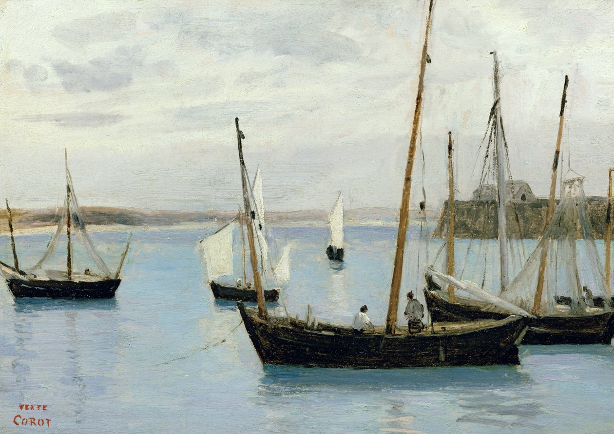 Granville, bateaux de pêche - Jean Baptiste Camille Corot