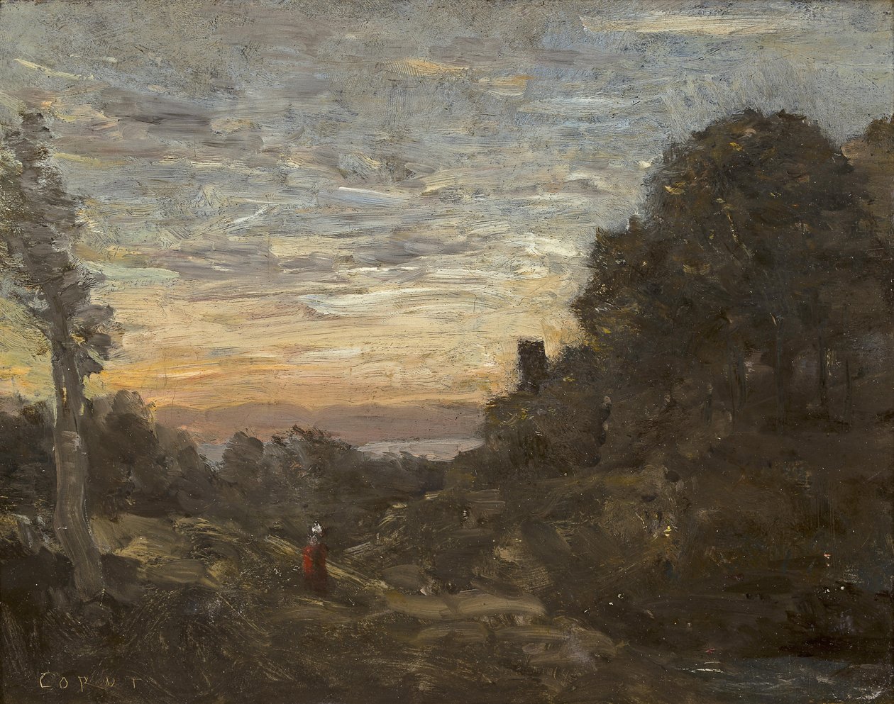 La tour dans les arbres - Jean Baptiste Camille Corot