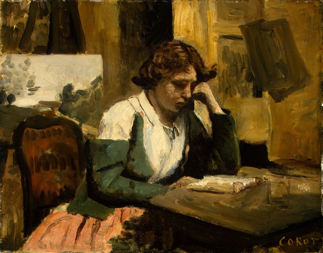 Jeune fille lisant - Jean-Baptiste-Camille Corot