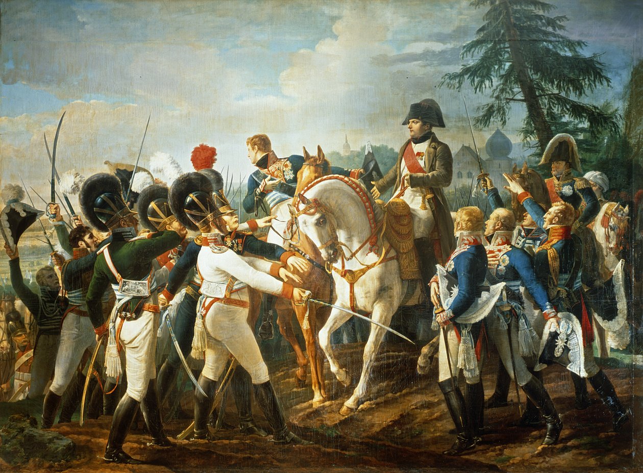 Napoléon et les troupes bavaroises et wurtembergeoises à Abensberg, 20 avril 1809 - Jean Baptiste Debret