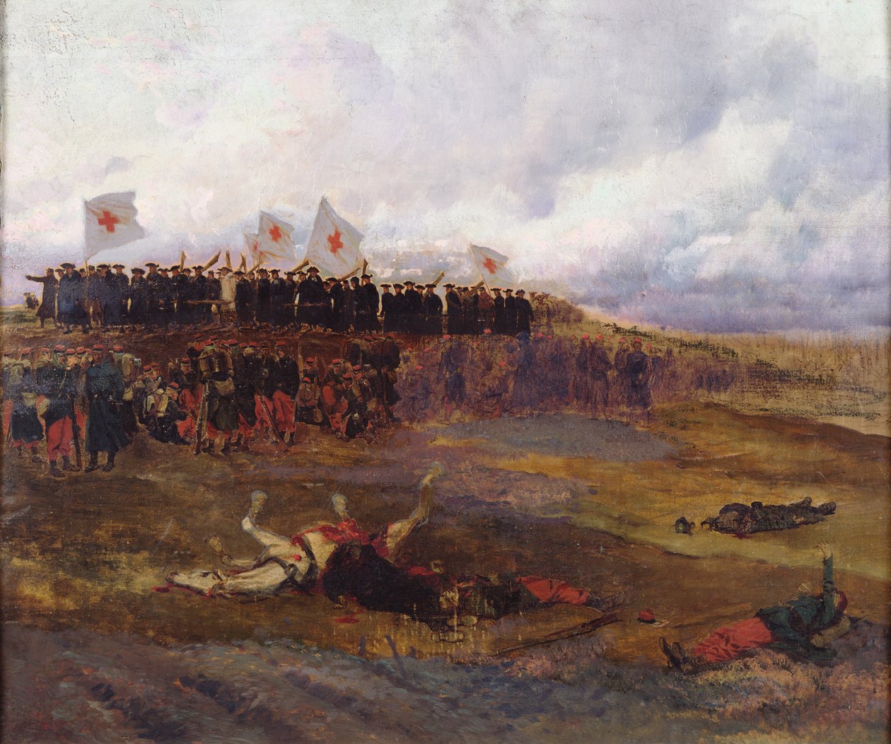 Porteurs de brancards sur le champ de bataille pendant le siège de Paris - Jean Baptiste Edouard Detaille