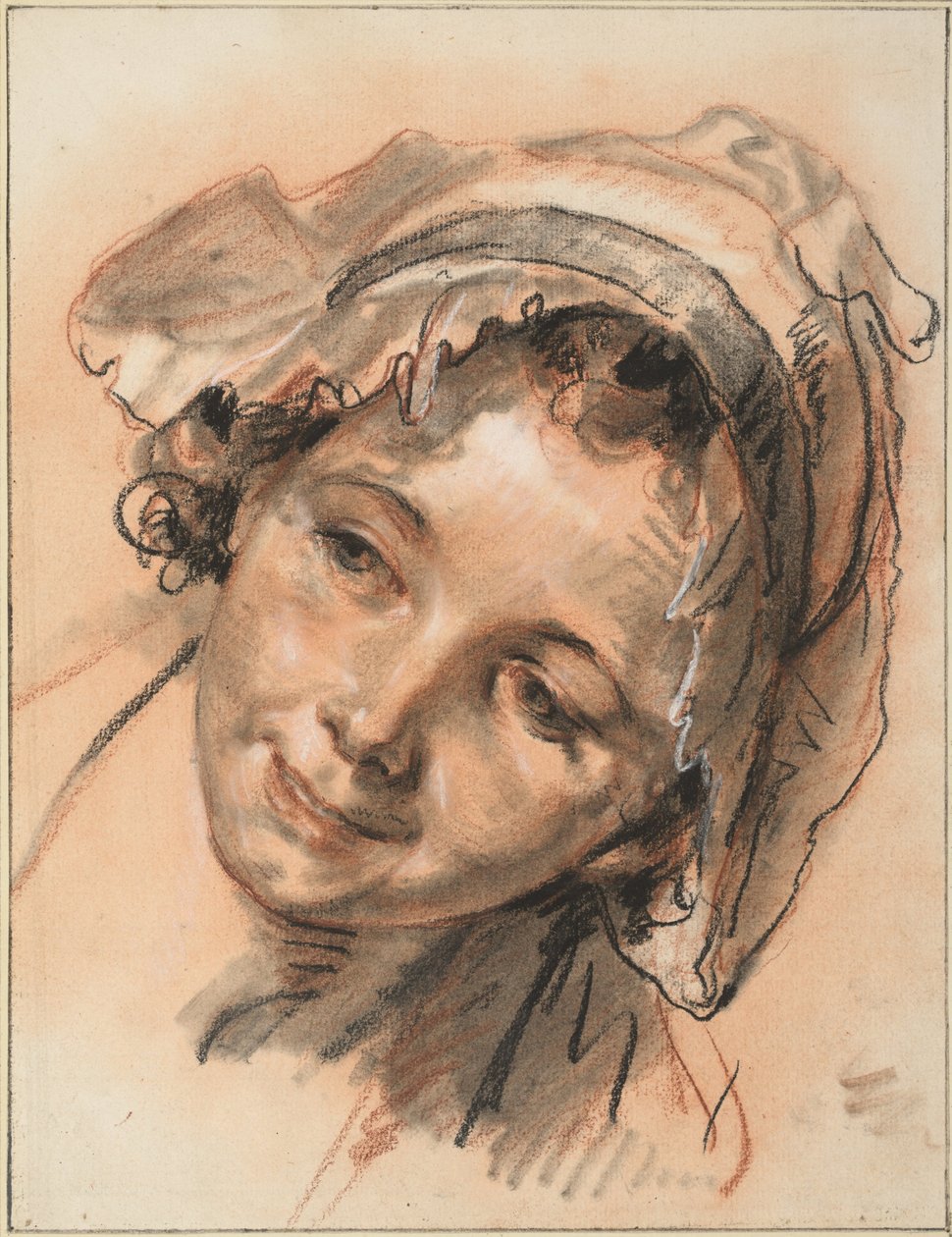 Tête de Fille Souriante, vers 1765 - Jean Baptiste Greuze