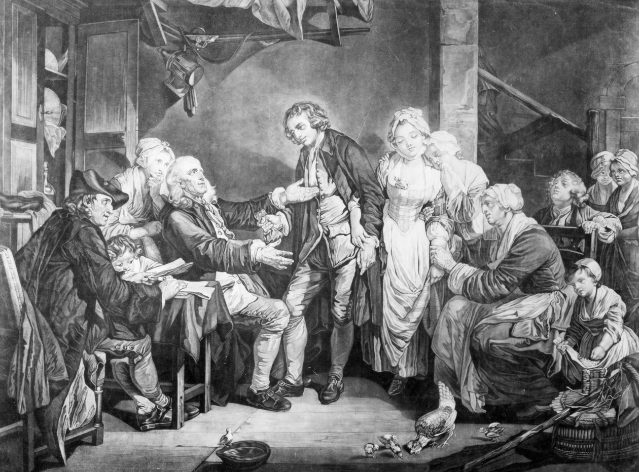 Bénédiction nuptiale, gravée par Samuel De Wilde, 1777 - Jean Baptiste Greuze