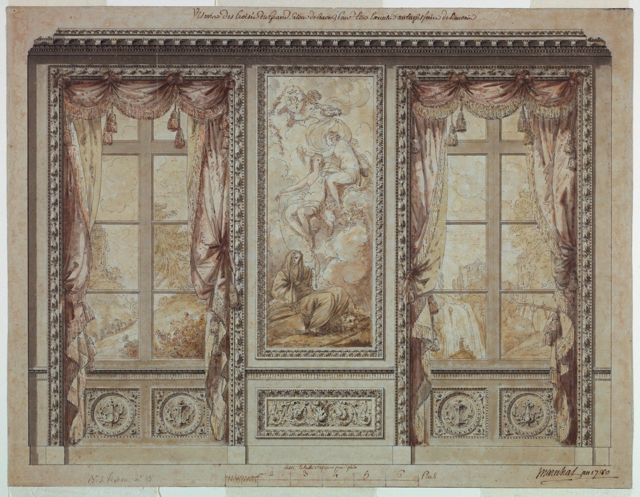Conception pour un mur de fenêtre avec panneau de tapisserie - Jean Baptiste Marechal