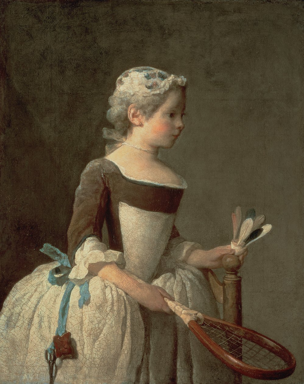 Fille avec raquette et volant - Jean-Baptiste Simeon Chardin