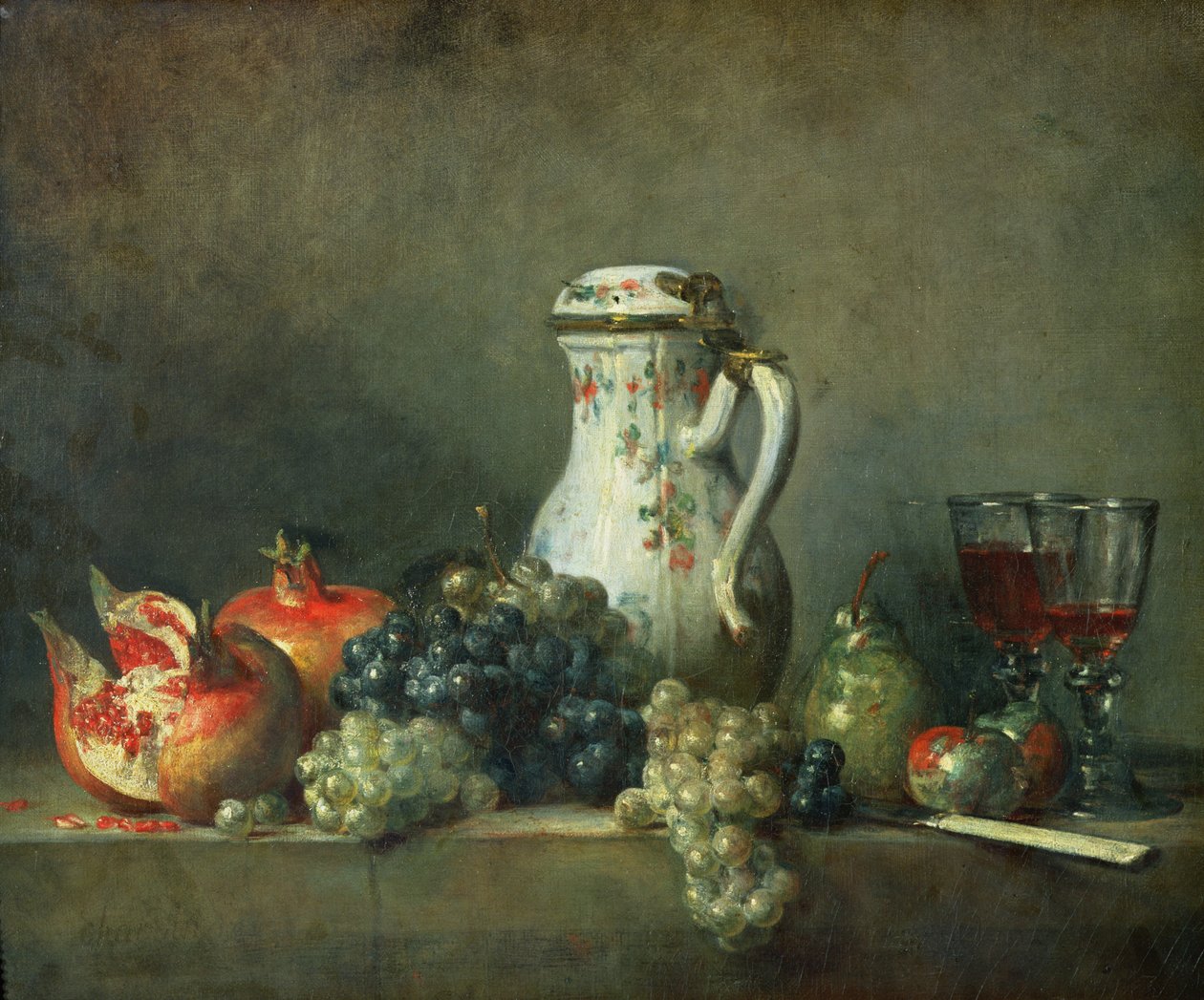 Nature morte avec raisins et grenades, 1763 - Jean Baptiste Simeon Chardin