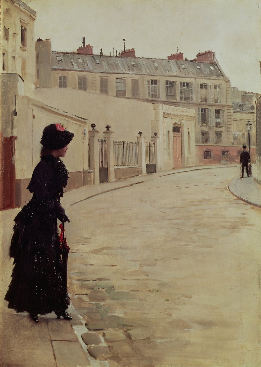 En attente, Rue de Chateaubriand, Paris - Jean Beraud