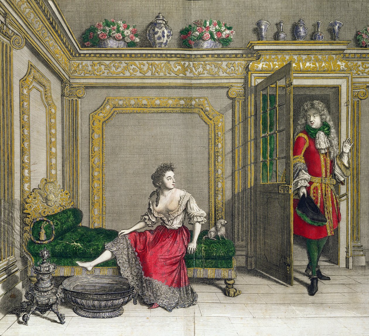 Dame se déshabillant pour le bain, publié vers 1688-90 - Jean Dieu de Saint Jean