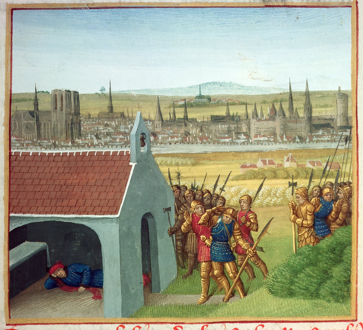 Ms Fr 6465 fol.57 Le roi Clothar II (584-629) ne peut ramener son fils Dagobert I (605-39) à Paris, de 