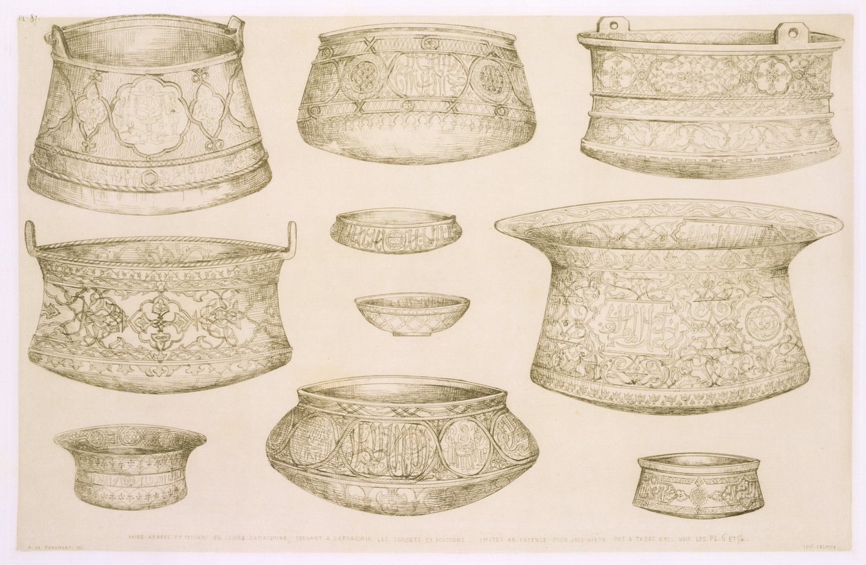 Dessins pour bols et bassins arabes et persans, de 