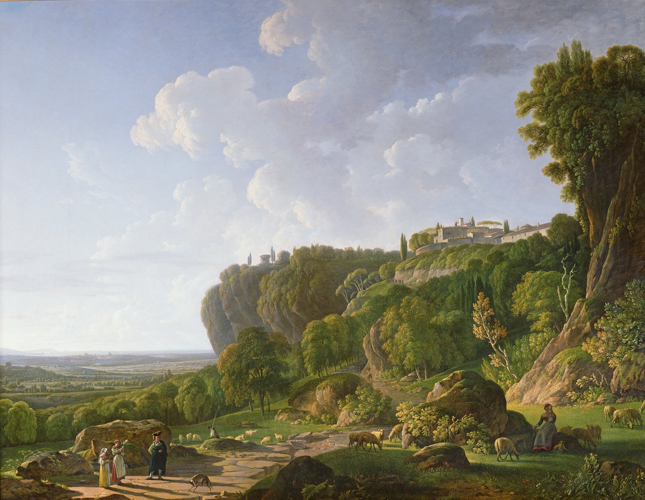 Tivoli et la campagne romaine le long de la voie Appienne - Jean François Sablet